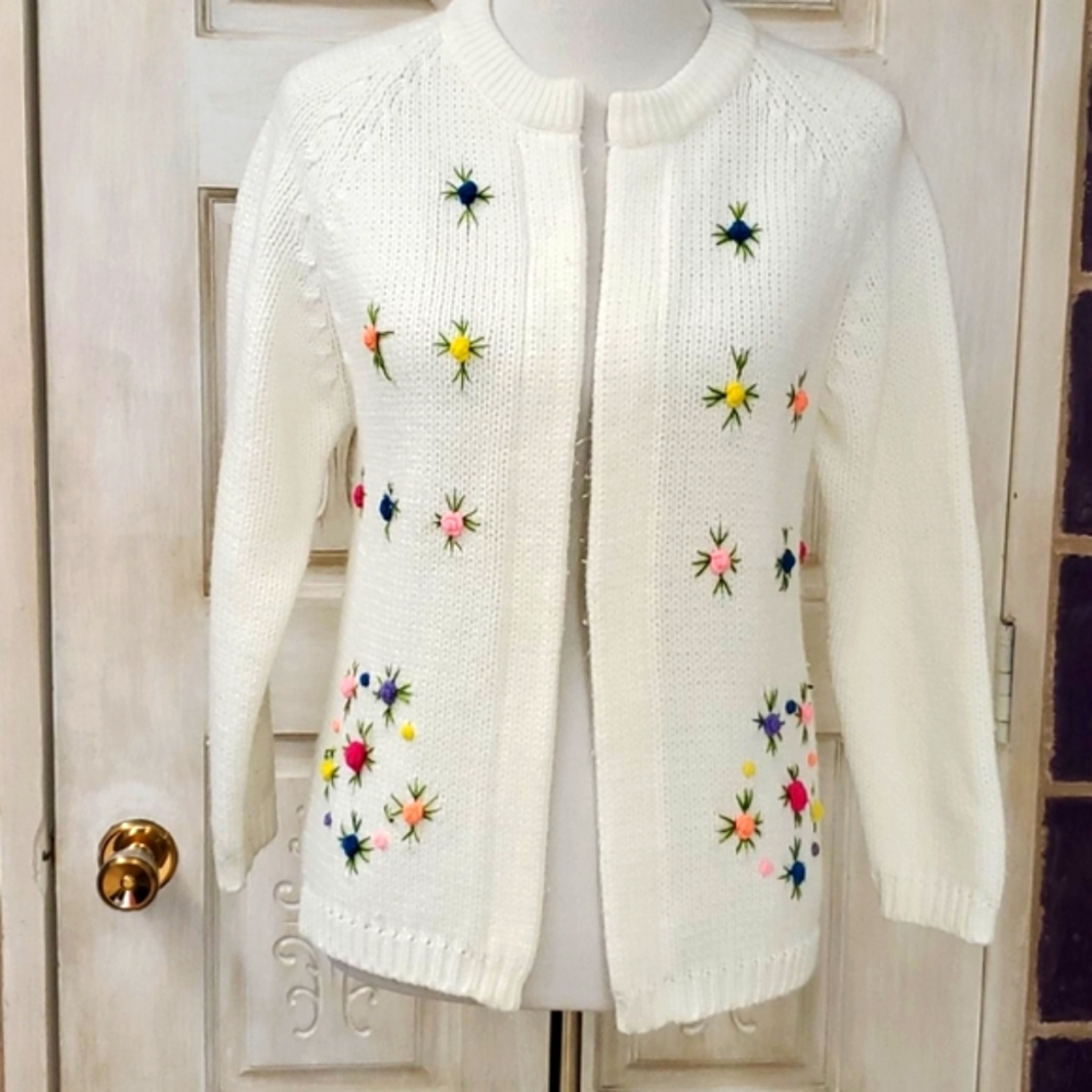 Vintage wildflower open front cardigan